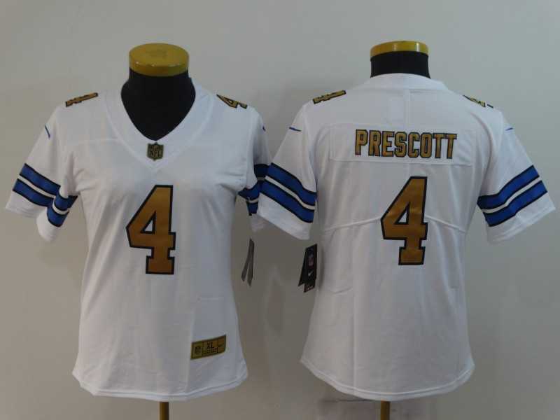 Women Nike Cowboys 4 Dak Prescott White Gold Vapor Untouchable Limited Jersey,We sell and wholesale Women Nike Cowboys 4 Dak Prescott White Gold Vapor Untouchable Limited Jersey on line form chian!